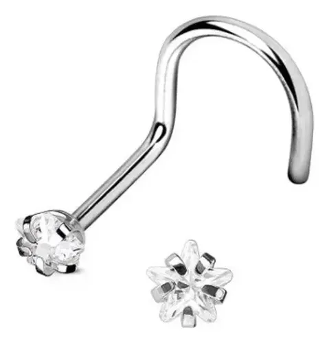Nostril Piercing Nariz Aros Zirconia Estrella Ride Club Plateado