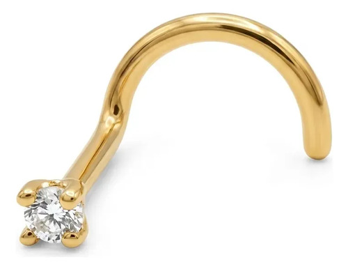 Piercing Nariz Nostril Rulo Zirconia Engarzada Ride Club - Dorado