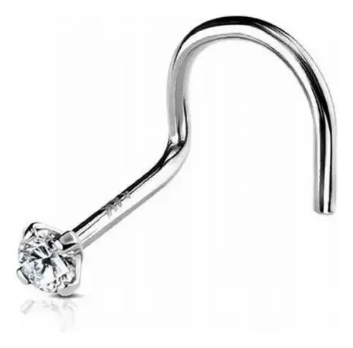 Piercing Nariz Nostril Rulo Zirconia Engarzada Ride Club - Plateado