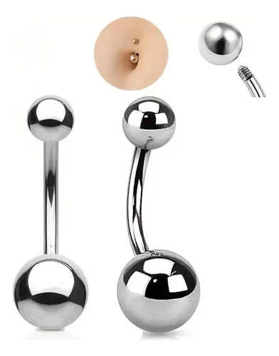 Piercing Ombligo Titanio Grado Implante Ride Club Plateado