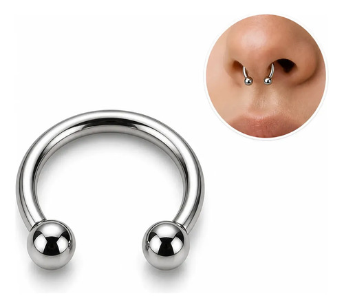 Bull Plateado Septum Oreja 8mm Piercing Ride Club Plateado