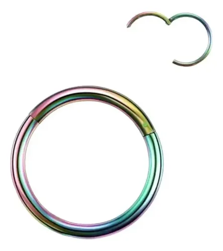 Piercing Clicker Liso Acero Quirúrgico 10mm Ride Club - Tornasol